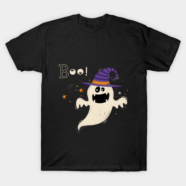 Cute halloween ghost T-Shirt by sharukhdesign